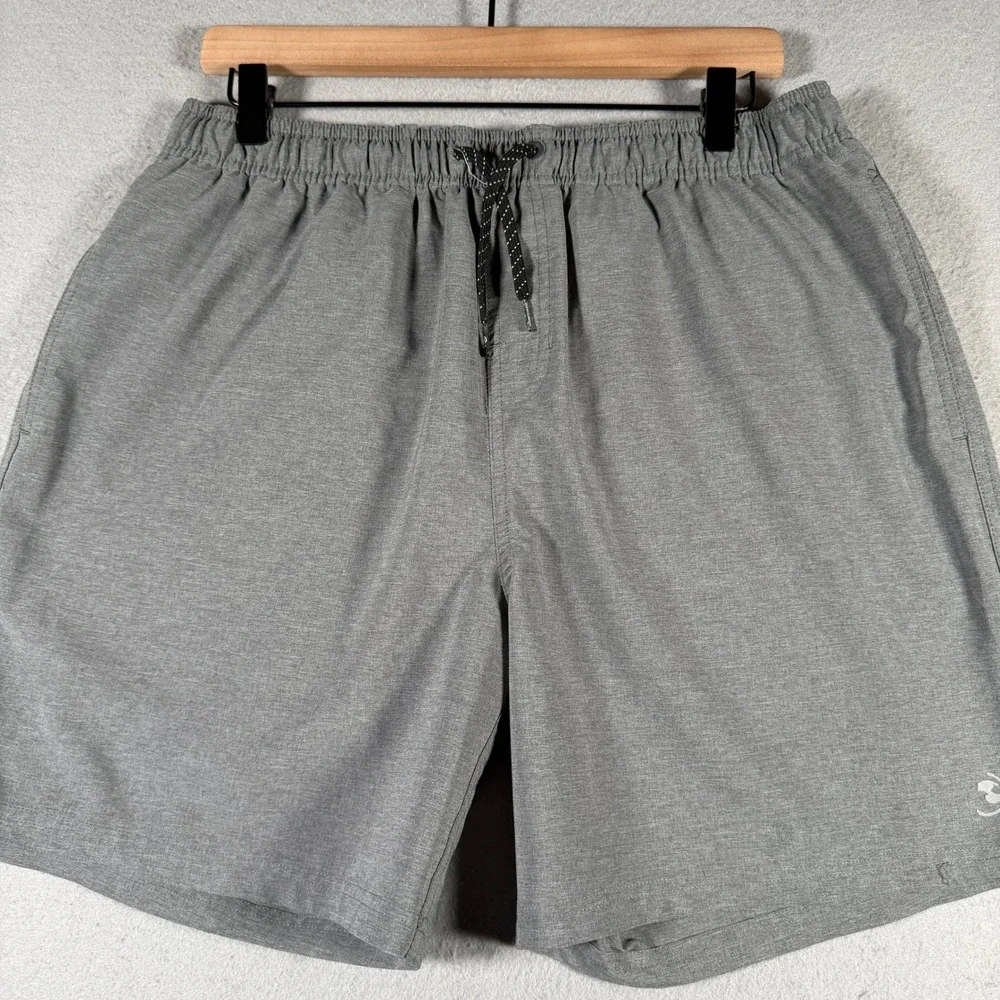 Ocean Current Mens XL Heather Grey Hybrid Board Short 72054 Drawstring Mesh Line